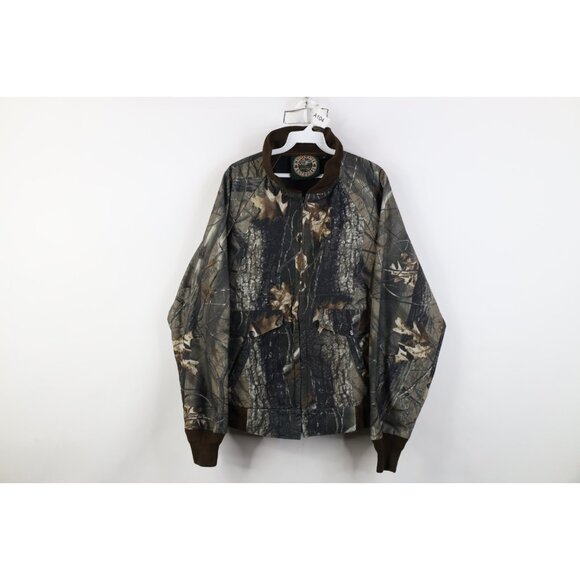 Vtg 90s Streetwear Men M Distressed Realtree Camouflage Chamois Cloth Jacket USA